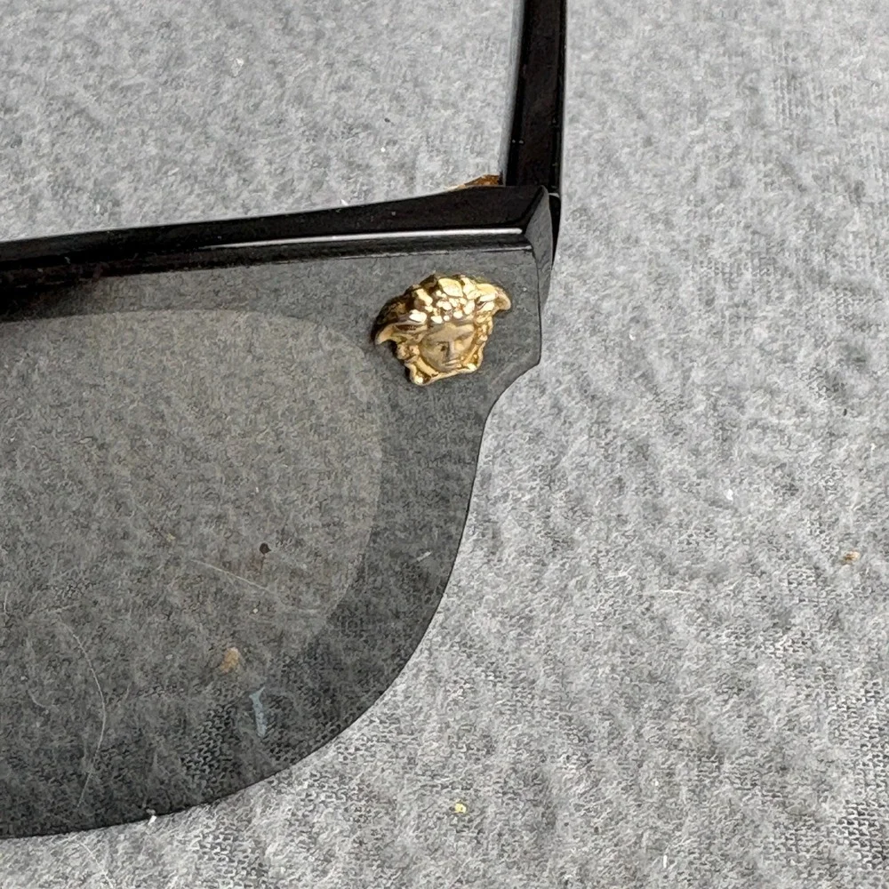 Versace MOD 4266 GB1/6G Black Cat Eye Sunglasses Gold Medusa Head Italy